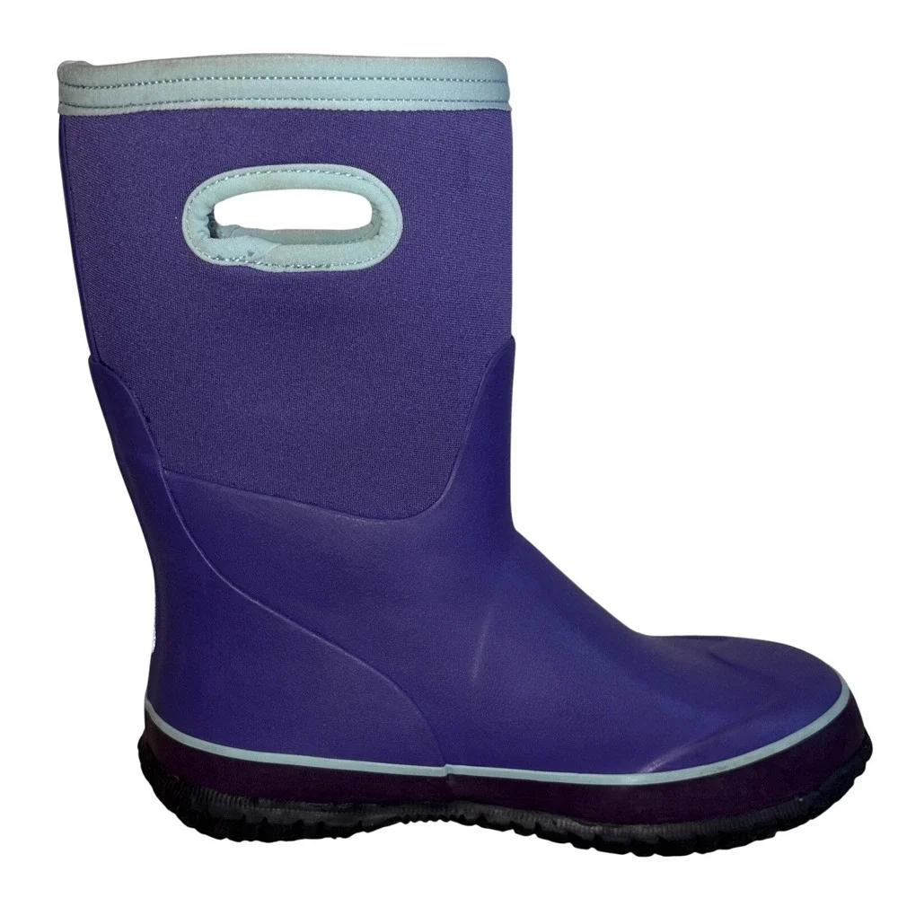 Bogs Classic Tall Grasp Winter Rain Boots Youth Size 5 Waterproof Insulated EUC